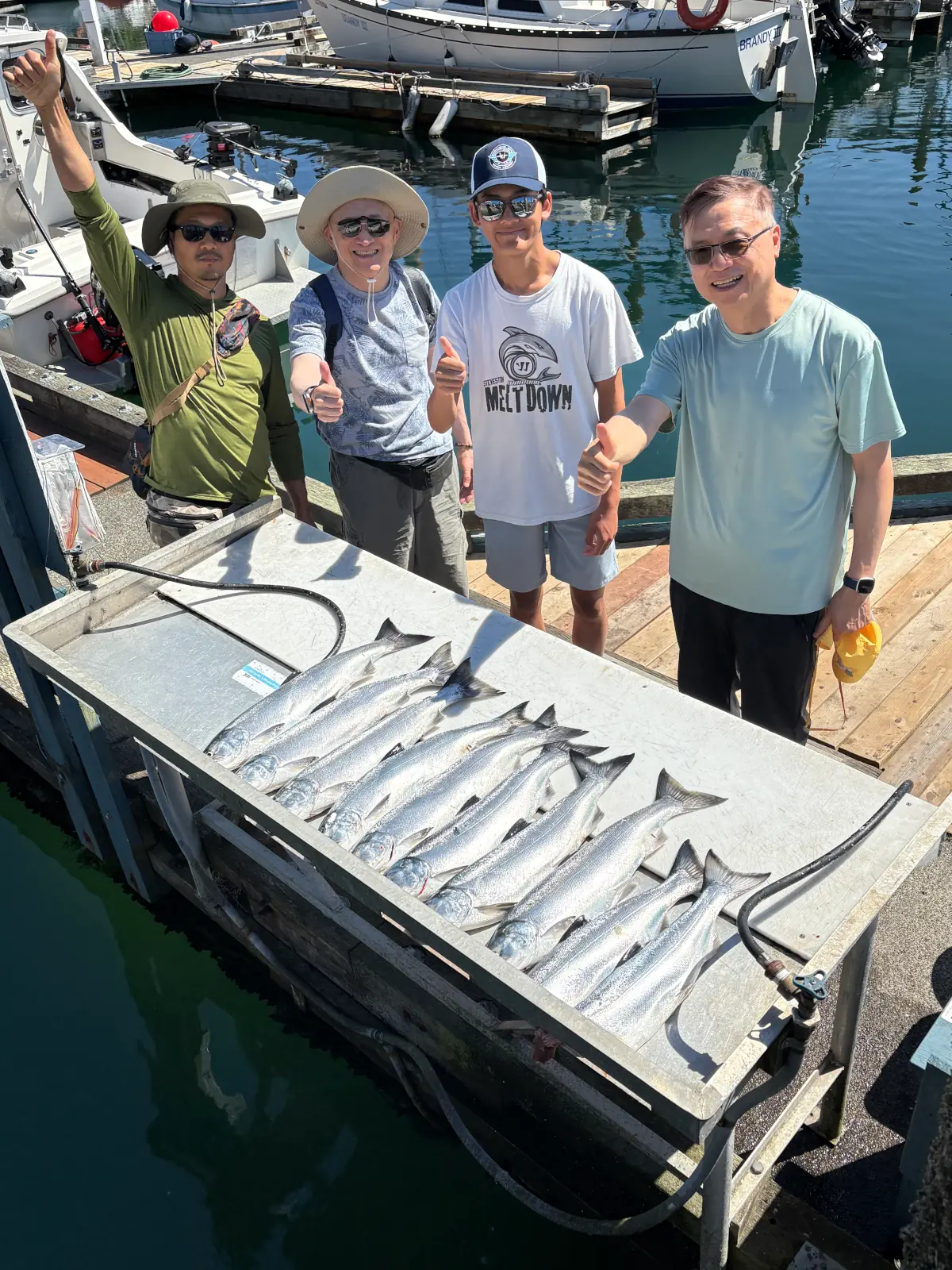 Fishing Charter group in Comox showing off their haul